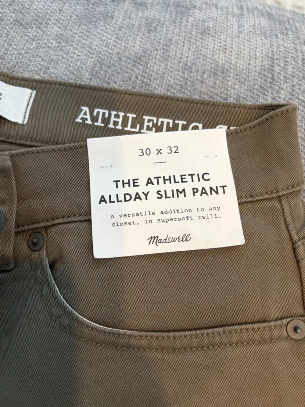 Madewell 30x32 Athletic Allday Slim Pant